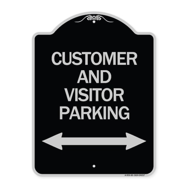 Signmission Customer and Visitor Parking Bidirectional Arrow Heavy-Gauge Aluminum Sign, 24" x 18", BS-1824-24217 A-DES-BS-1824-24217 - main